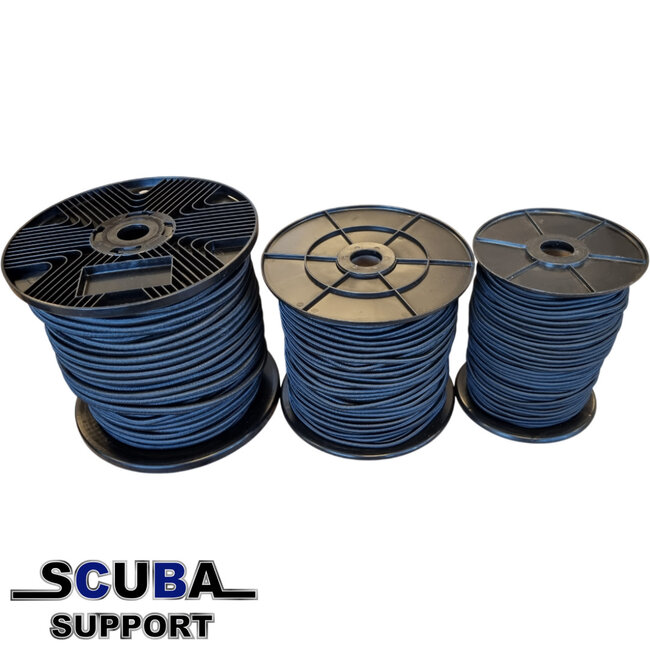 Scuba Support Bungee Elastiek zwart 4/5/6 mm 100m