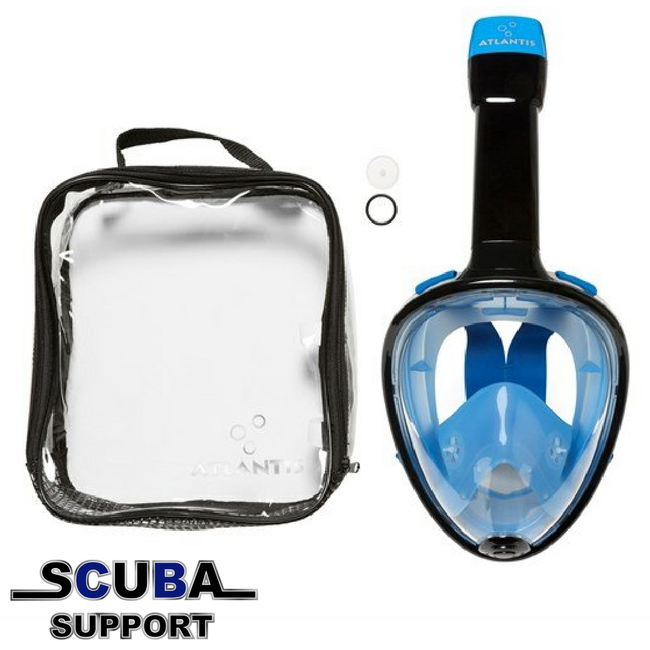Atlantis Full Face Snorkelmasker Black/Blue
