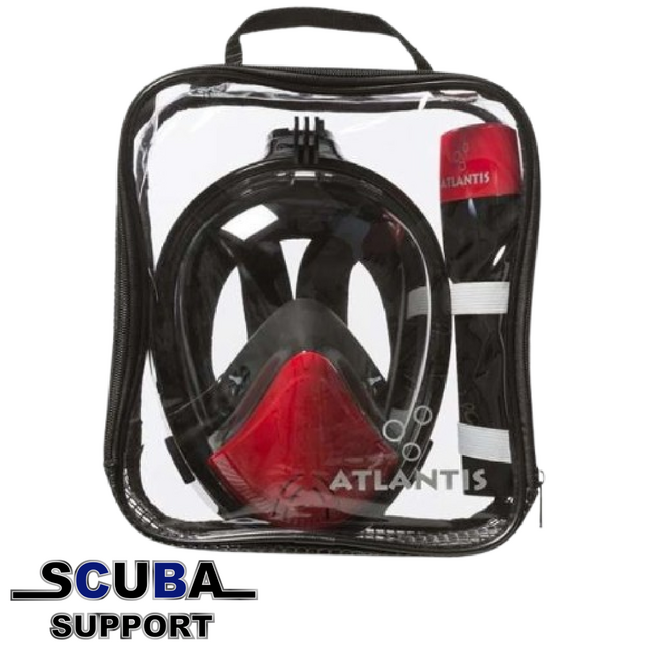 Atlantis Full Face Snorkelmask Black/Red