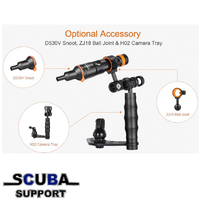 OrcaTorch D530V + ZJ18 ball joint Videolamp