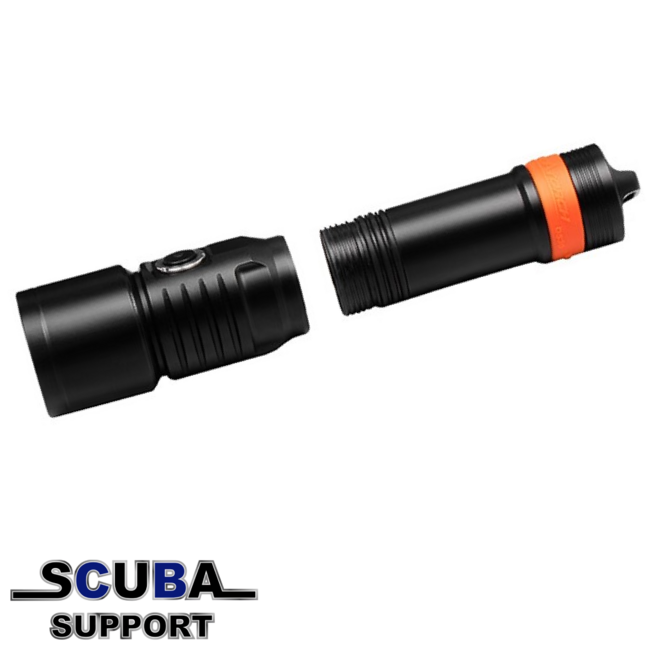OrcaTorch D530 Red Beam Duiklamp