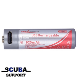 OrcaTorch Battery 14500usbC