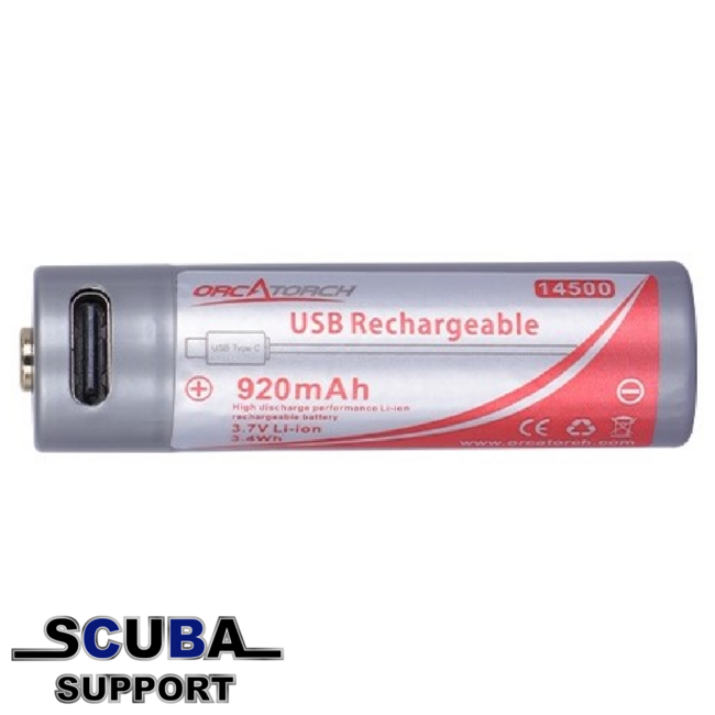 OrcaTorch Battery 14500usbC
