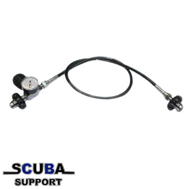 DirZone Fill Whip / Decanting hose DIN-DIN incl pressure gauge 200cm