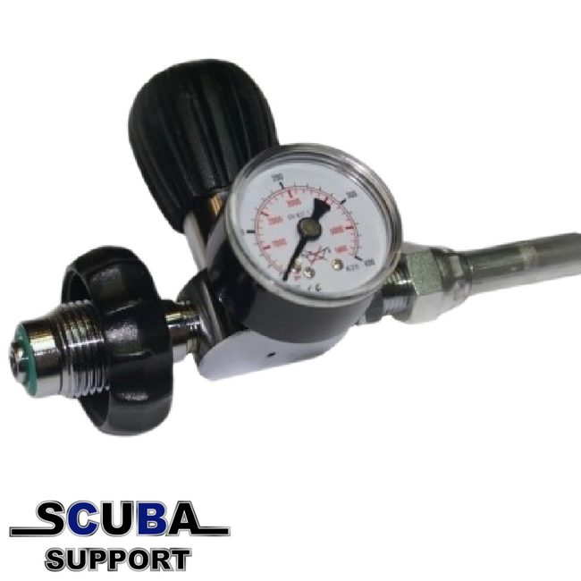 DirZone Overvulslangs DIN-DIN met ontluchtings-knop en manometer 500cm
