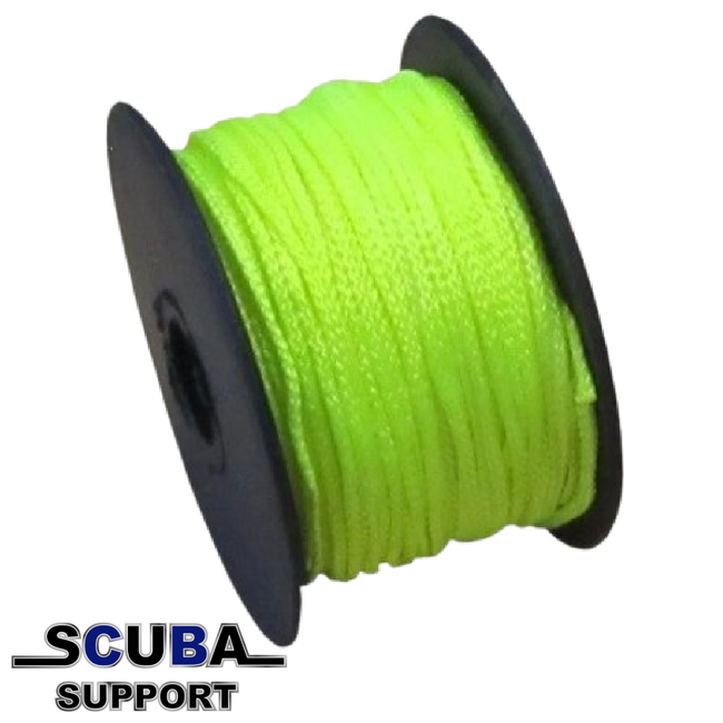 Scuba Support Caveline Nylon 50 mtr / 2 mm fluor yellow