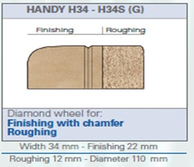 ROM Handy H34SE (G) waterslot/-leiding met sensor naslijpen facet en voorslijpen