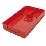 Werkbakje met vakverdeling glas en schroeven in 7 verschillende kleuren