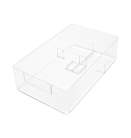 Werkbakje hoog met vakverdeling glas en schroeven transparant