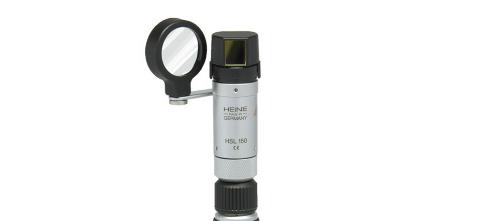 Heine HSL 150 hand spleetlamp met slank batterijhandvat