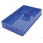 Werkbakje met vakverdeling glas en schroeven in 7 verschillende kleuren