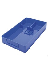 Werkbakje met vakverdeling glas en schroeven in 7 verschillende kleuren