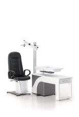 FISO refractieunit Easyvisus RM64 met lade, in hoogte verstelbaar2- instumentenblad en joystick. Blad kan roteren of schuiven