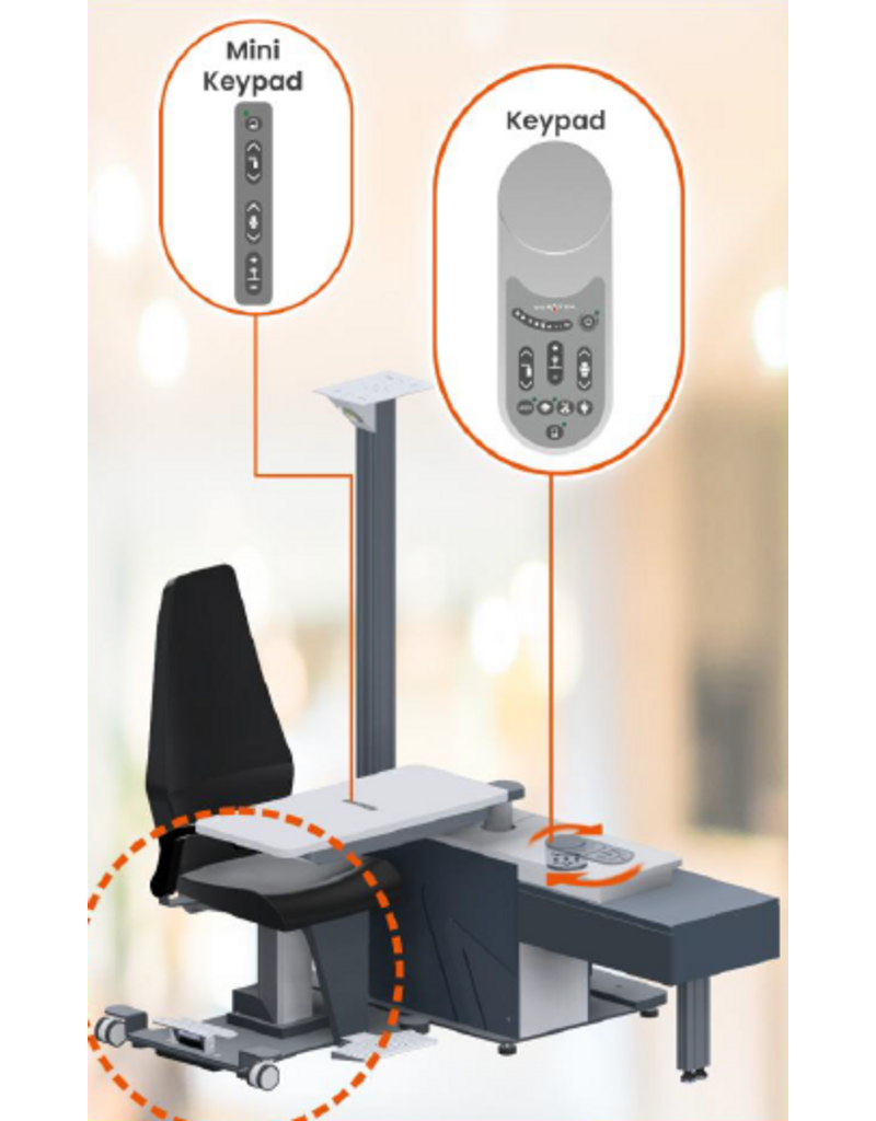 Yuratek Yuratek refractieunit met rolstoeltoegankelijke opstelling en geïntegreerde bediening.