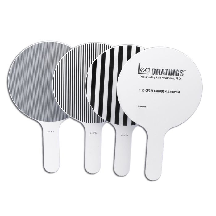 LEA GRATINGS® paddels – set voor non-verbale visustest (preferential looking, 0.25 – 8.00 cpcm)
