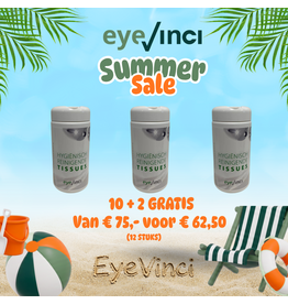 EyeVinci SUMMER SALE 12 HALEN - 10 BETALEN EyeVinci hygiënische doekjes in bus, per doos van 12 bussen