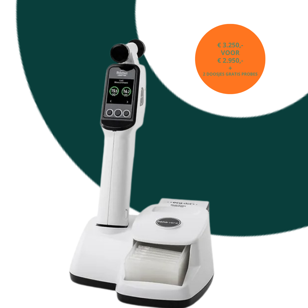 Reichert BOLD ACTIE- Prijsverlaging en tijdelijk 2 doosjes probes CADEAU bij aanschaf Reichert Tono-Vera Tonometer, waar nauwkeurigheid en comfort samenkomen