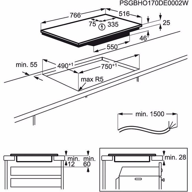 AEG IKE84441XB  Inbouw inductie kookplaat 80 cm #