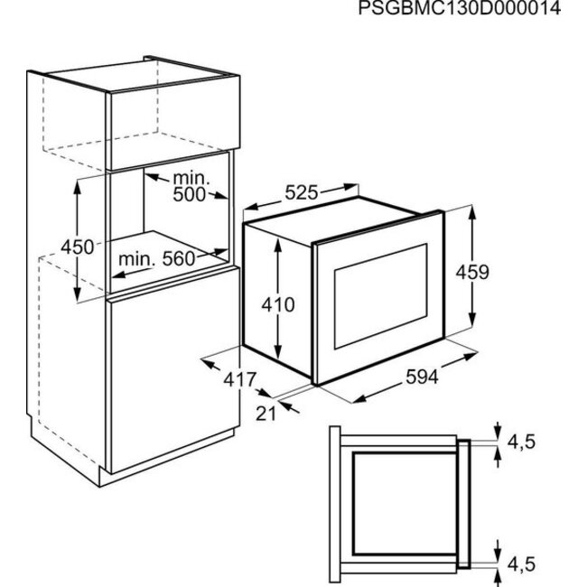 AEG MC2664E-M inbouw combi magnetron