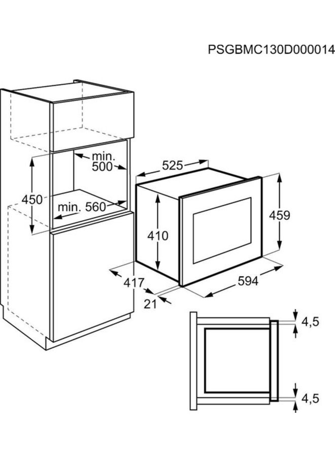 AEG MC2664E-M inbouw combi magnetron
