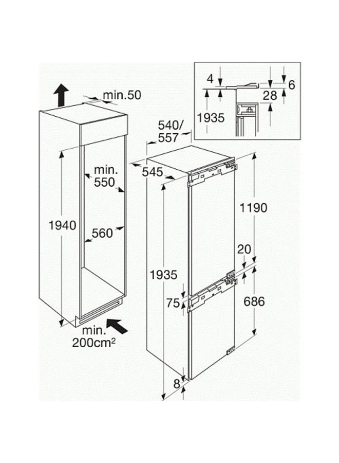 ATAG KD62194B koelvriescombinatie 194 cm