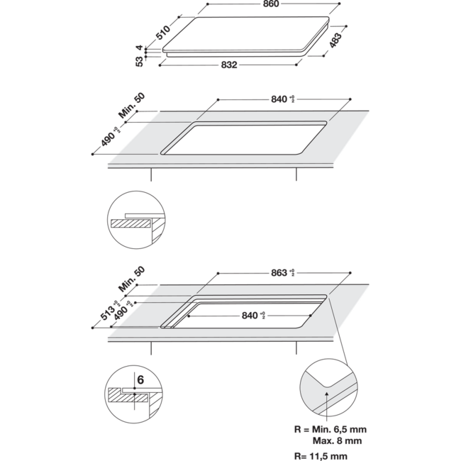 Whirlpool SMP 9010 C/NE/IXL inductiekookplaat