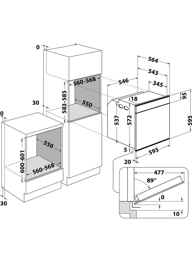 Whirlpool W6 OM4 4S1 H inbouw oven