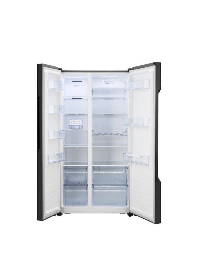 Etna Akv178zwa Amerikaanse Koelkast Zwart Beste Prijs Hermans Trading Witgoed Outlet