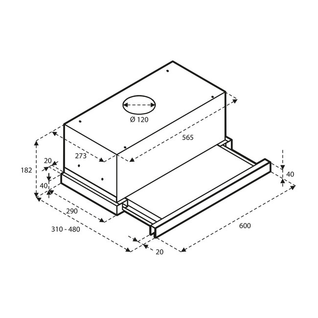 Inventum AKV6000RVS vlakscherm afzuigkap