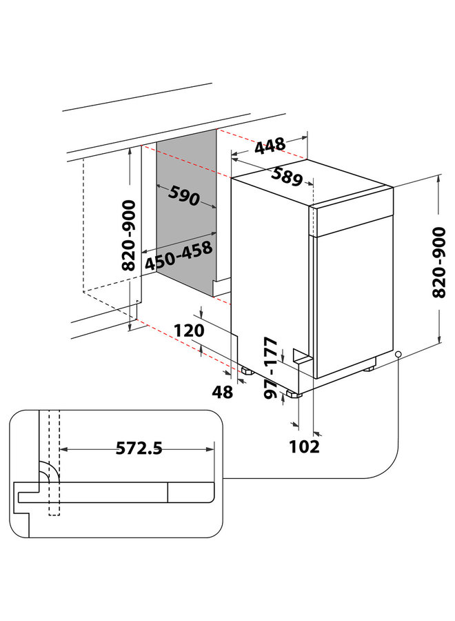 Bauknecht BSUO 3O21 PF X  | Onderbouw vaatwasser | 45 cm