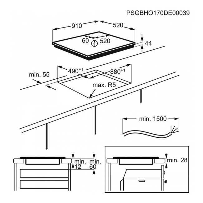 AEG IKE96654FB inductiekookplaat 90 cm