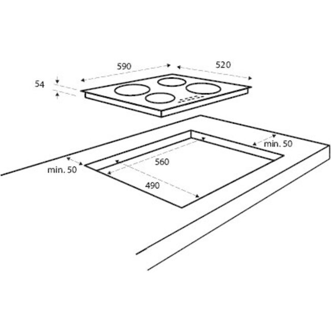 Inventum IKI6032 inductie kookplaat