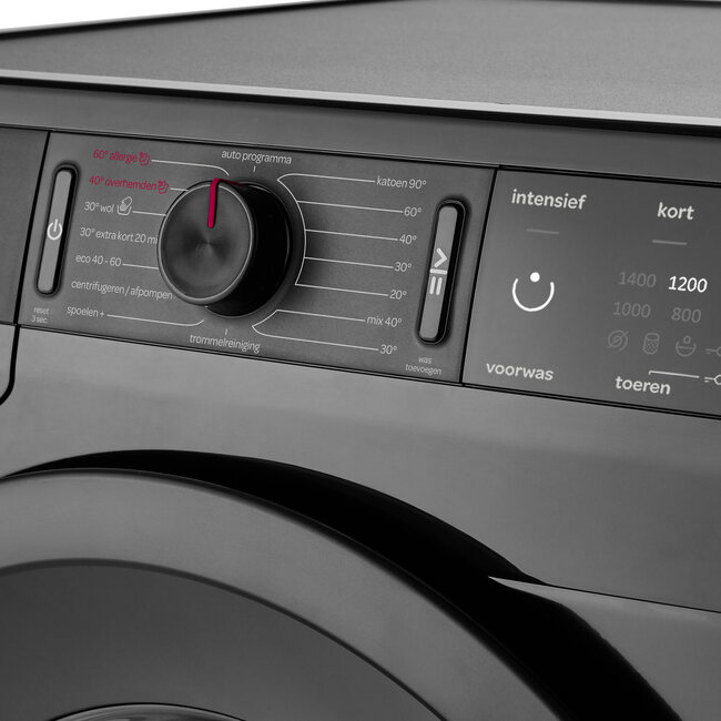 Inventum VWM9001B wasmachine 9 kg Zwart