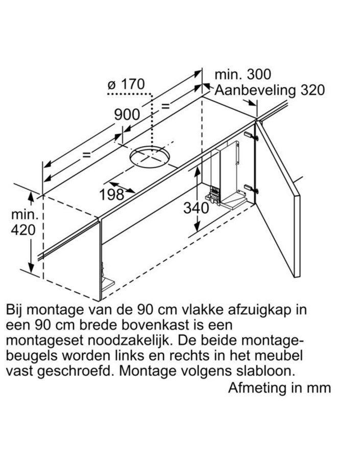 Neff D49ML54X1 vlakscherm afzuigkap 90 cm