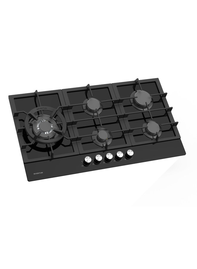 Inventum IKG9023WGGL Inbouw gaskookplaat 90 cm Zwart