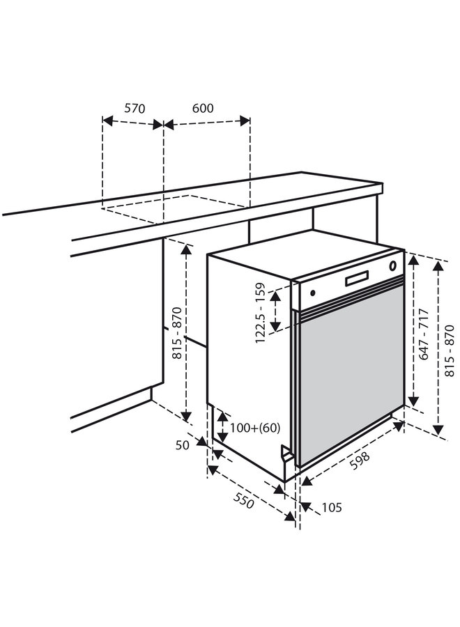 Inventum IVW6033A half geïntegreerde vaatwasser