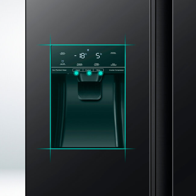 Hisense RS694N4TFE Amerikaanse koelkast Zwart