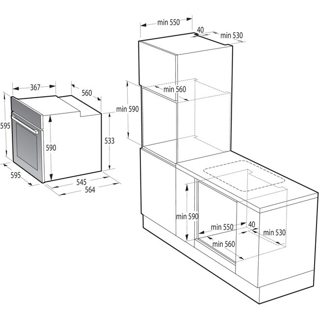 Gorenje BOSB737OTX | Inbouw oven | 60 cm | AirFry