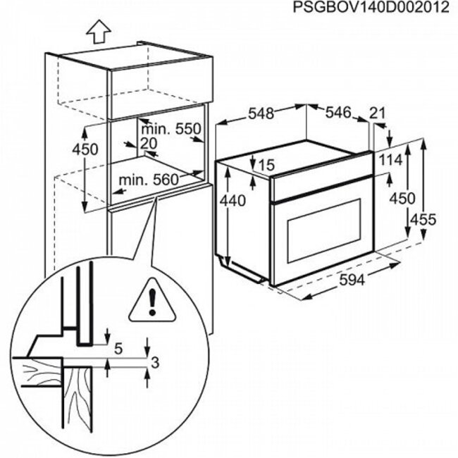 AEG KT8403101M Stoomoven 45 cm hoog