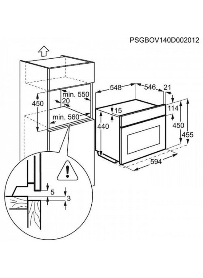 AEG KT8403101M Stoomoven 45 cm hoog