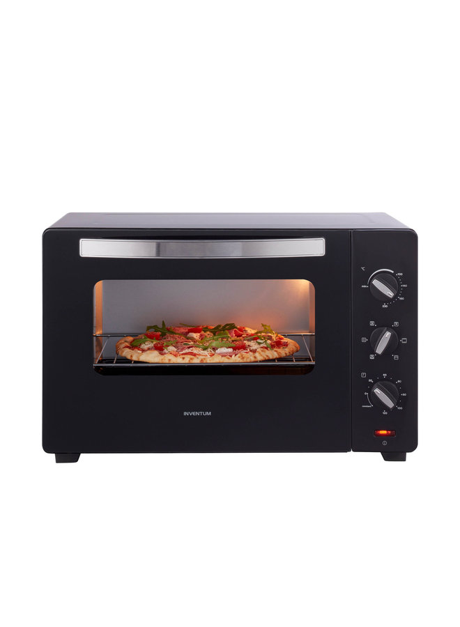Inventum OV457B | Vrijstaande heteluchtoven | Zwart/RVS