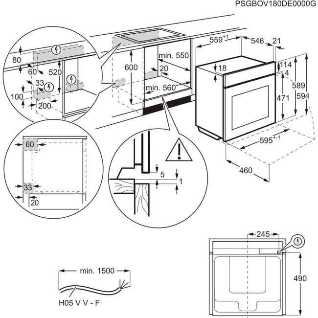 AEG EPE555220M inbouw oven met inductiekookplaat
