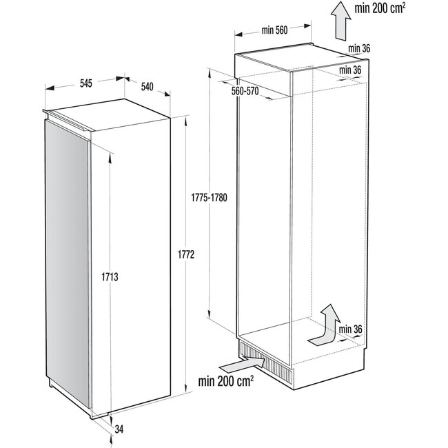 Gorenje  RBI4182E1 | Inbouw koelkast | 178 cm