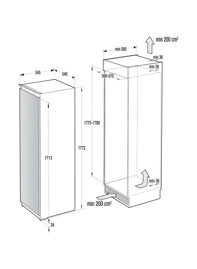 Gorenje RBI4182E1 inbouw koelkast 178 cm
