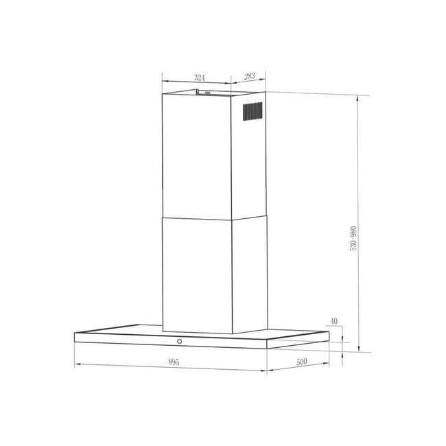 Inventum AKB90RVS blokschouw afzuigkap ##