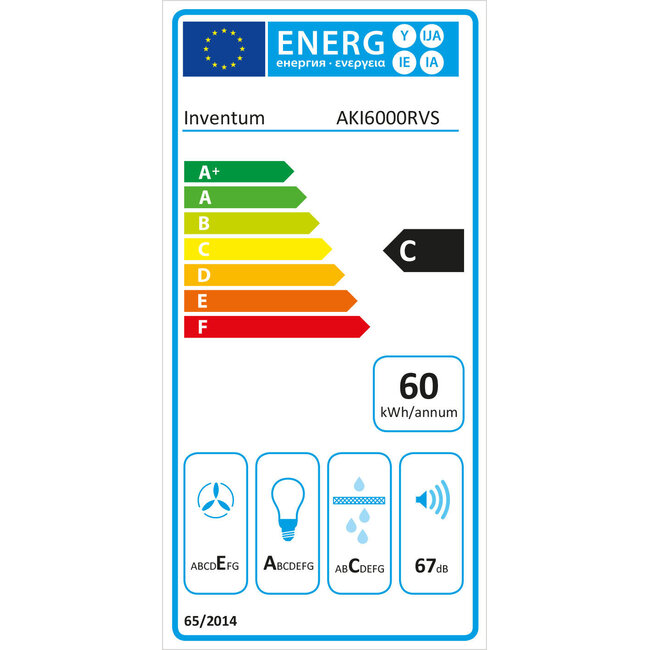 Inventum AKI6000RVS inbouw afzuigkap
