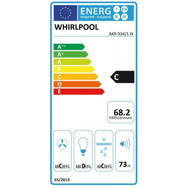Whirlpool AKR 934 IX onderbouw afzuigkap 90 cm