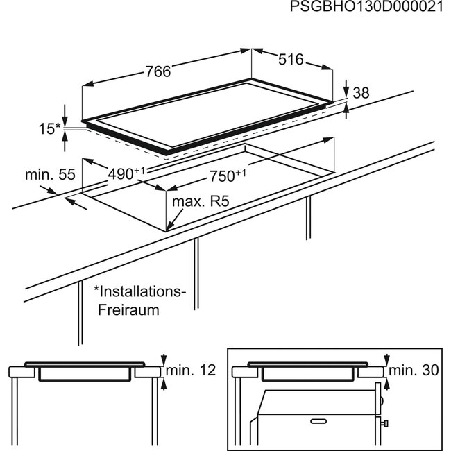 AEG HKA8548RAD Keramische kookplaat 80 cm