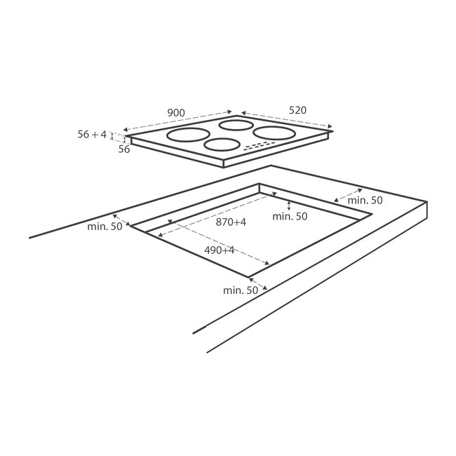 Inventum IKI9035 inbouw Inductiekookplaat 90cm