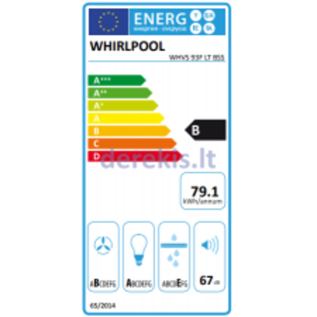 Whirlpool WHVS 93F LT BSS afzuigkap  90 cm
